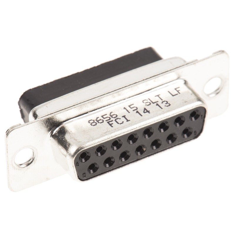 10 pcs - 865615SLTLF Amphenol ICC 8656 15 Way Cable Mount D-sub Connector Socket, 2.74mm Pitch
