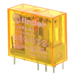 1 pcs - Finder PCB Mount Power Relay, 12V ac Coil, 16A Switching Current, SPDT