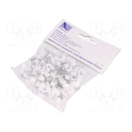 10 pcg : H.7011A -100 -AS - Holder, white, for flat cable,YDYp 3x1, 100pcs, with a nail