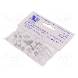 10 pcg : H.7012A -25 -AS - Holder, white, for flat cable,YDYp 2x1,5, 25pcs, with a nail