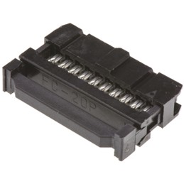 10 pcs - T812120A101CEU Amphenol 20-Way IDC Connector Socket for Cable Mount, 2-Row