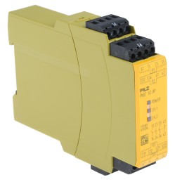 1 pcs - Pilz Dual-Channel Emergency Stop, Light Beam/Curtain, Safety Switch/Interlock Safety Relay, 24V ac/dc, 3 Safety Contacts