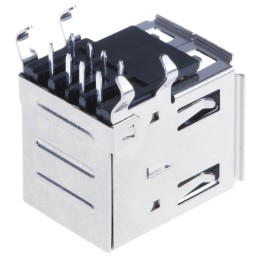 10 pcs - 186396 Lumberg Right Angle, Through Hole, Socket Type A 2.0 USB Connector