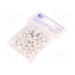 10 pcg : H.7013A -100 -AS - Holder, white, for flat cable,YDYp 2x2,5, 100pcs, with a nail