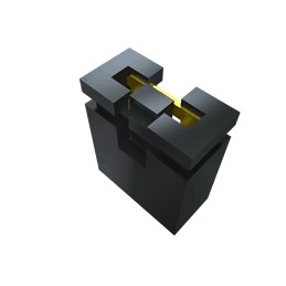 10 Box of 1 - SNT-100-BK-H-H Samtec, SNT Shunt Female Straight Black Shunt 2 Way 1 Row 2.54mm Pitch