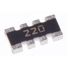 200 pcs - CAY16-220J4LF Bourns, CAY16 22Ω ±5% Isolated Resistor Array, 4 Resistors, 0.25W total, 1206 (3216M), Convex