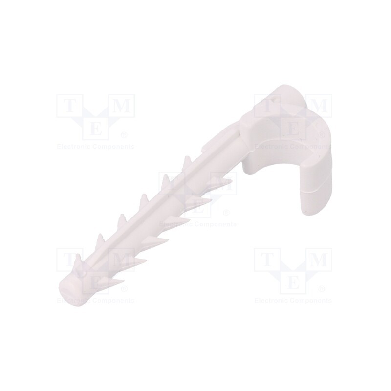 50 pcs : H.7201 - Holder, white, Ømount.hole: 12mm, L: 48mm, on round cable