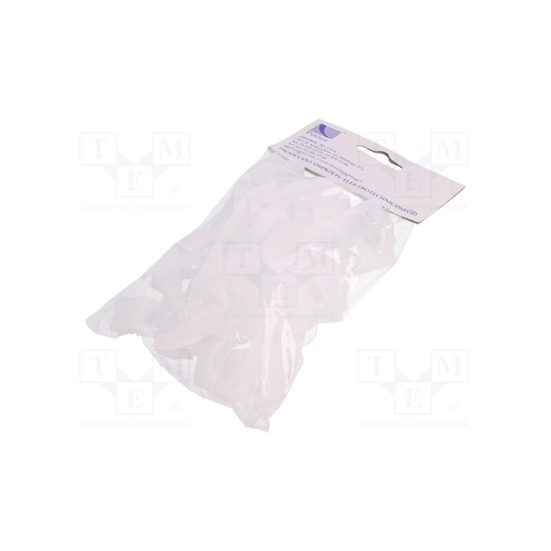 10 pcg : H.7202A - Cable strap clip, white, L: 65mm, 25pcs, UP-22, Ø: 22mm