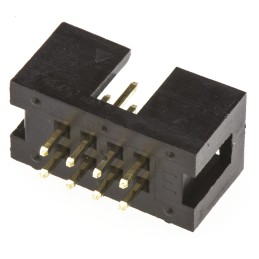 10 pcs - T821108A1S100CEU Amphenol T821 Series Straight Through Hole PCB Header, 8 Contact(s), 2.54mm Pitch, 2 Row(s), Shrouded