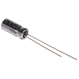 50 pcs - EEUEB1J4R7S Panasonic 4.7μF Aluminium Electrolytic Capacitor 63V dc, Radial, Through Hole - EEUEB1J4R7S