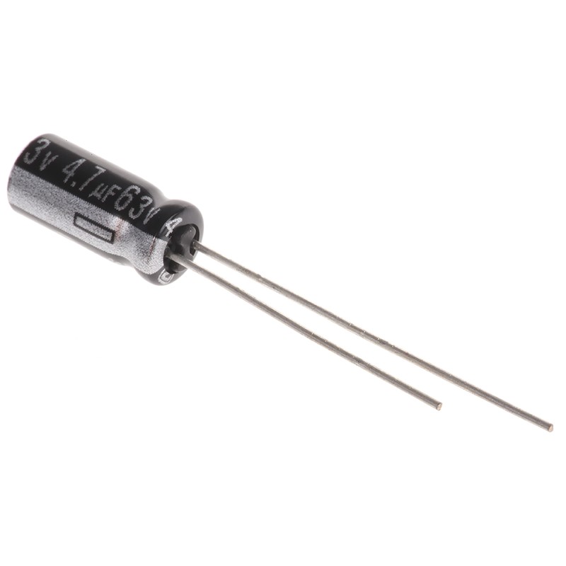 50 pcs - EEUEB1J4R7S Panasonic 4.7μF Aluminium Electrolytic Capacitor 63V dc, Radial, Through Hole - EEUEB1J4R7S
