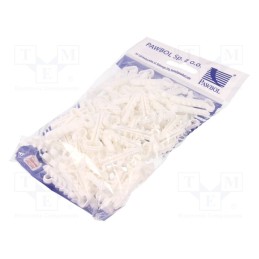 10 pcg : H.7311 - Holder, white, for flat cable,YDYp 2x2,5, 100pcs, USMP 2, 6÷7mm
