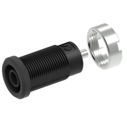 10 pcs - 3270-I-N Electro PJP Black Female Banana Socket, 4 mm Connector, Tab Termination, 25A, 1kV