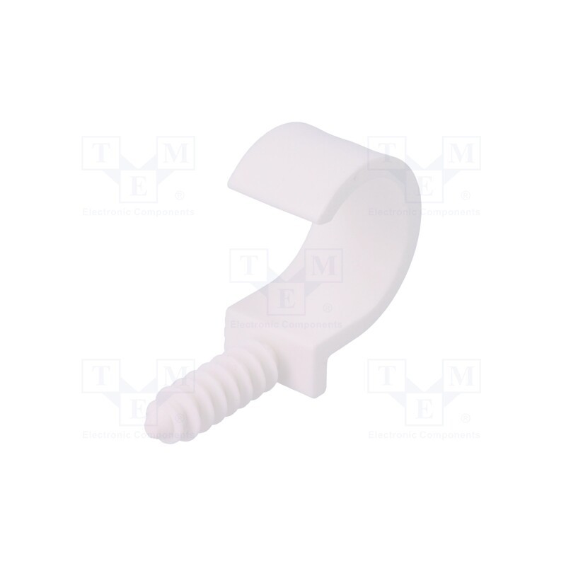 50 pcs : H.7324 -AS - Holder, ØBundle : 28mm, white, Ømount.hole: 8mm, RING 28, Sockets: 1