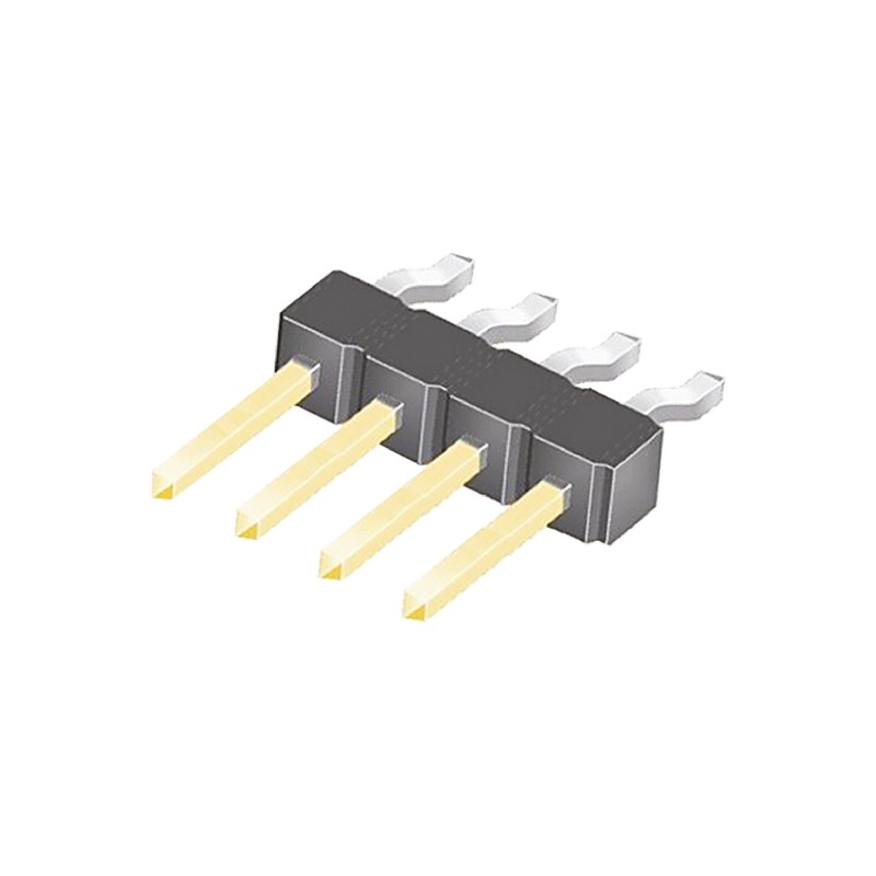 10 pcs - TSM-104-02-L-SH Samtec TSM Series Right Angle Surface Mount Pin Header, 4 Contact(s), 2.54mm Pitch, 1 Row(s), Unshroude