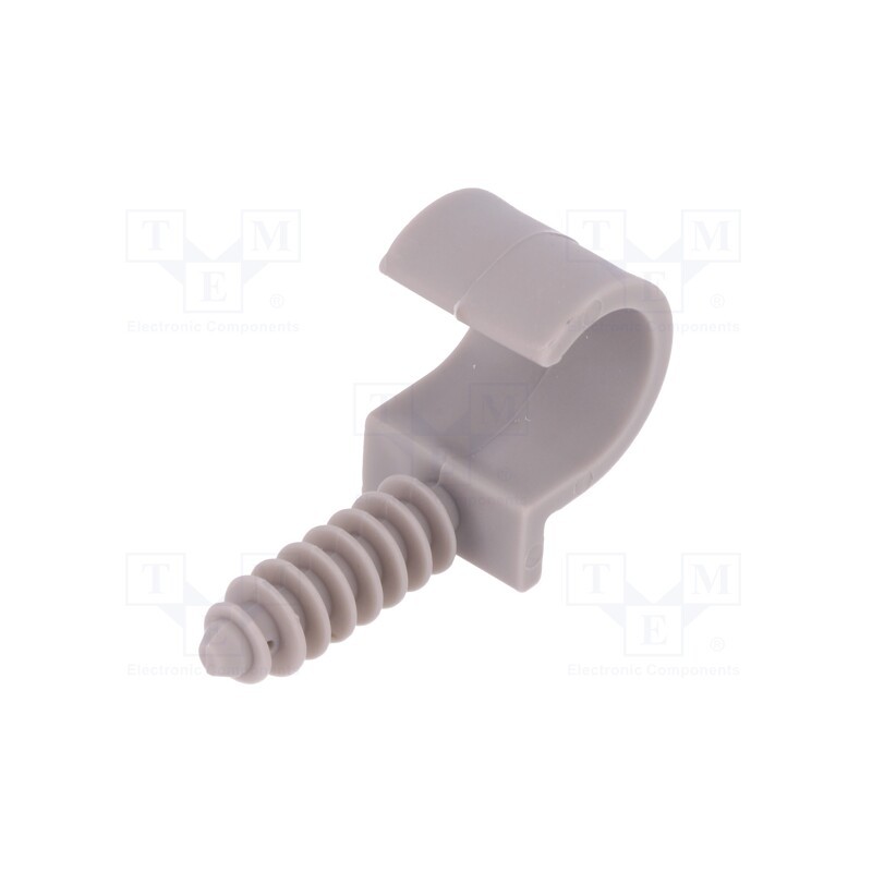 50 pcs : H.7326 -AS - Holder, ØBundle : 18mm, grey, Ømount.hole: 8mm, RING 18, Sockets: 1