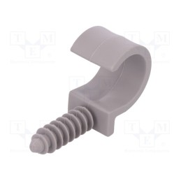 50 pcs : H.7328 -AS - Holder, ØBundle : 22mm, grey, Ømount.hole: 8mm, RING 22, Sockets: 1