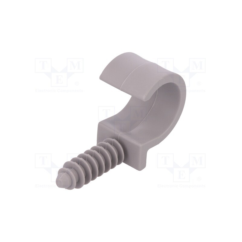 50 pcs : H.7328 -AS - Holder, ØBundle : 22mm, grey, Ømount.hole: 8mm, RING 22, Sockets: 1