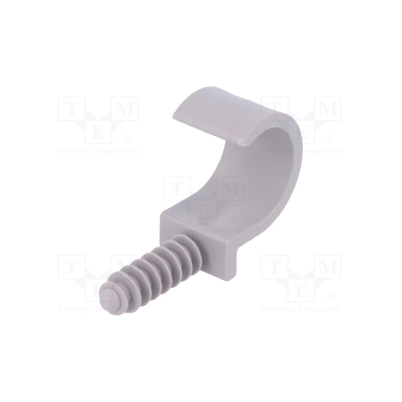 50 pcs : H.7329 -AS - Holder, ØBundle : 25mm, grey, Ømount.hole: 8mm, RING 25, Sockets: 1