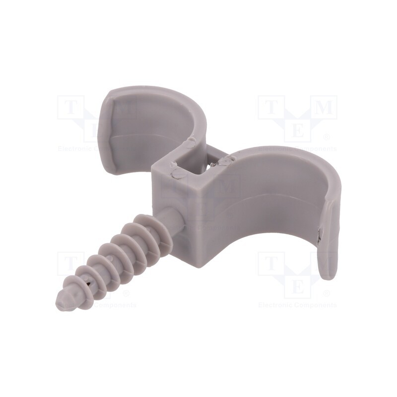 50 pcs : H.7331 -AS - Holder, ØBundle : 22mm, grey, Ømount.hole: 8mm, RING 22/2