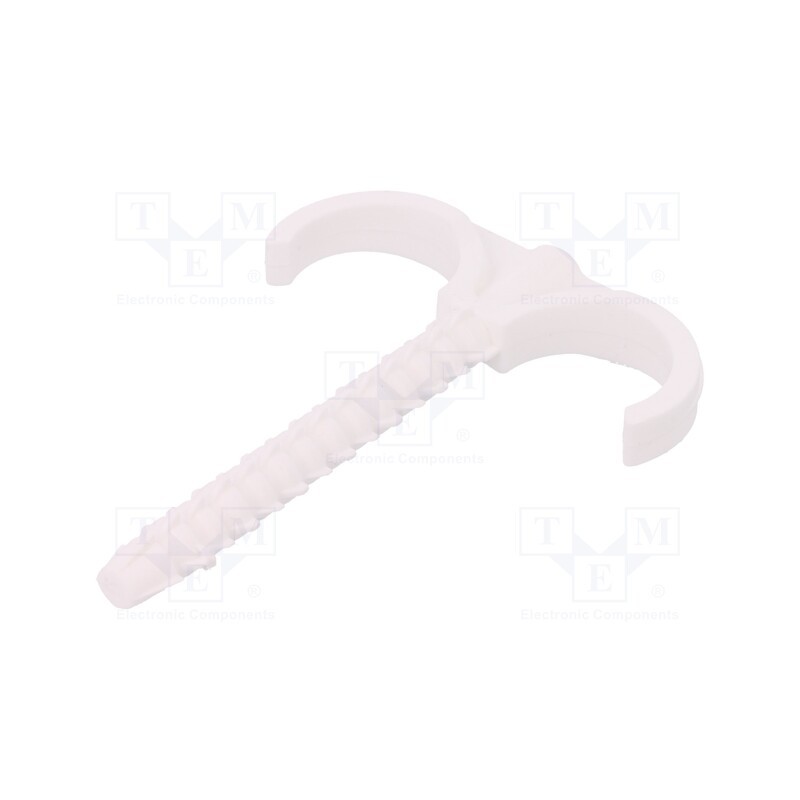 50 pcs : H.7333 -AS - Holder, ØBundle : 14÷25mm, white, Ømount.hole: 10mm, Sockets: 2