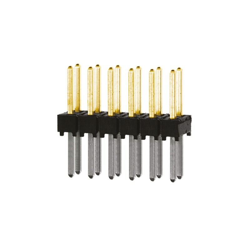 10 pcs - TSW-106-08-L-D Samtec TSW Series Straight Through Hole Pin Header, 12 Contact(s), 2.54mm Pitch, 2 Row(s), Unshrouded