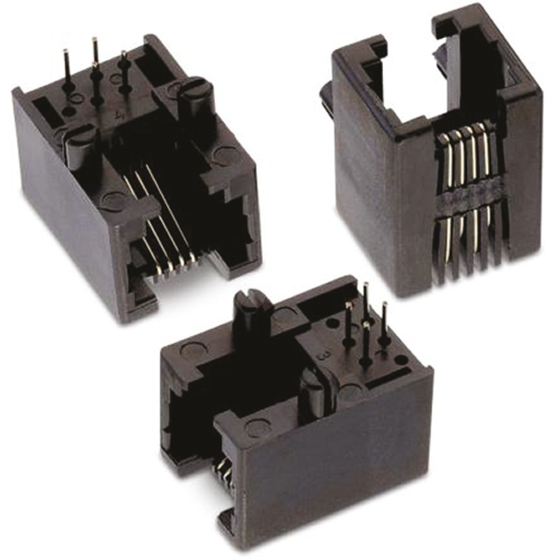 10 pcs - 615004141121 Wurth Elektronik WR-MJ Series Female RJ14 Connector, Through Hole