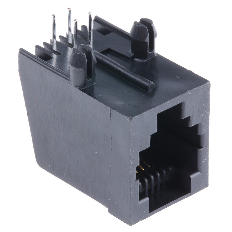 10 pcs - MHRJJ64NFRA MH Connectors MH Modular Series Female RJ11 Connector, UTP Shield