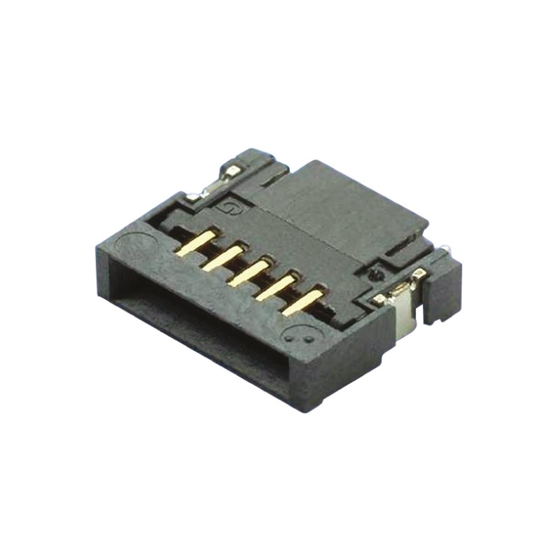 50 pcs - 59453-051110EDHLF Amphenol Communications Solutions, SFVL 0.5mm Pitch 5 Way Right Angle Male FPC Connector, ZIF Bottom 