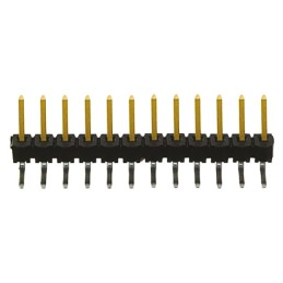 10 pcs - TSW-112-08-L-S-RA Samtec TSW Series Right Angle Through Hole Pin Header, 12 Contact(s), 2.54mm Pitch, 1 Row(s), Unshrou