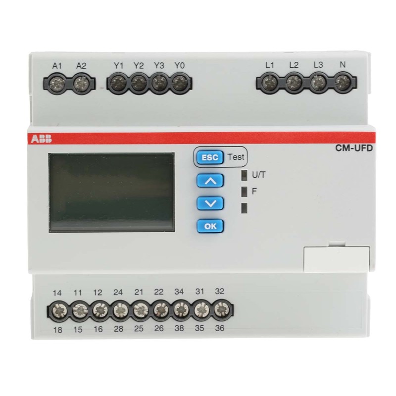 1 pcs - ABB Frequency, Voltage Monitoring Relay, 1, 3 Phase, SPDT, DIN Rail