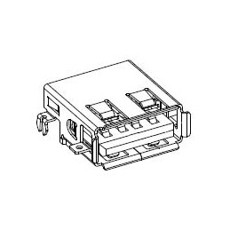 10 pcs - 482580002 Molex Right Angle, Panel Mount, Socket Type A 2.0 USB Connector