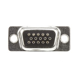 10 pcs - L717HDE15P Amphenol ICC HD 15 Way Panel Mount D-sub Connector Plug, 2.29mm Pitch