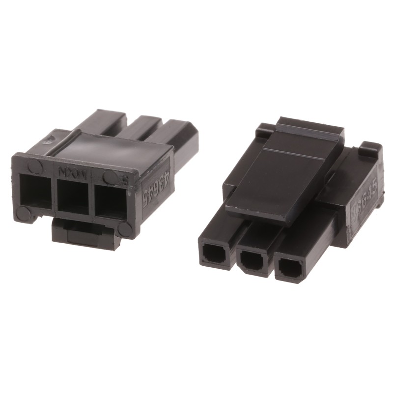 20 pcs - 43645-0308 Molex, Micro-Fit 3.0 Female Connector Housing, 3mm Pitch, 3 Way, 1 Row