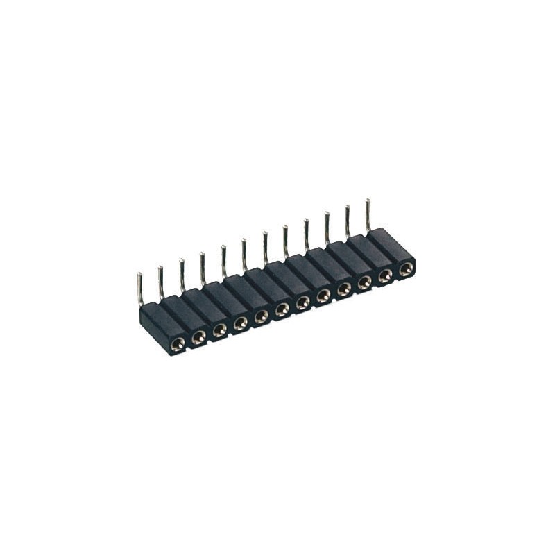 20 pcs - 801-87-002-20-002101 2 Way Preci-Dip Right Angle Through Hole 2.54mm SIL Socket, Solder, 3A 100 V ac, 150 V dc
