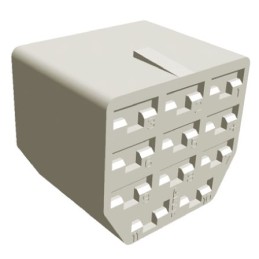 10 pcs - 280263 TE Connectivity, FASTIN-FASTON .250 11 Way Nylon Crimp Terminal Housing, 6.35mm Tab Size, Natural