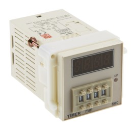 1 pcs - RS PRO Plug In Timer Relay, 100 - 240V ac, 1-Contact, 99 min 59s, 1-Function, SPDT