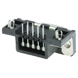 10 pcs - D09S13B4GX00LF Amphenol ICC Delta D 9 Way Right Angle Through Hole D-sub Connector Socket, 2.74mm Pitch, with 4-40 UNC