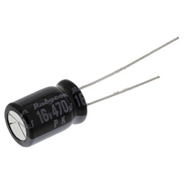 50 pcs - 16PK470MEFC8X11.5 Rubycon 470μF Aluminium Electrolytic Capacitor 16V dc, Radial, Through Hole - 16PK470MEFC8X11.5