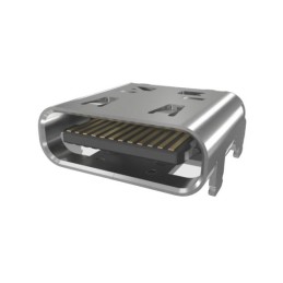 10 pcs - 12402143E512A Amphenol Communications Solutions Right Angle, Top Mount, Receptacle Type Type C USB4 USB C Connector