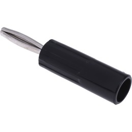 10 pcs - RS PRO Black Male Banana Connectors, 4 mm Connector, Screw Termination, 10A, 50V, Gold, Nickel Plating