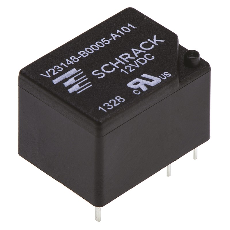 1 pcs - TE Connectivity PCB Mount Latching Power Relay, 12V dc Coil, 7A Switching Current, SPDT