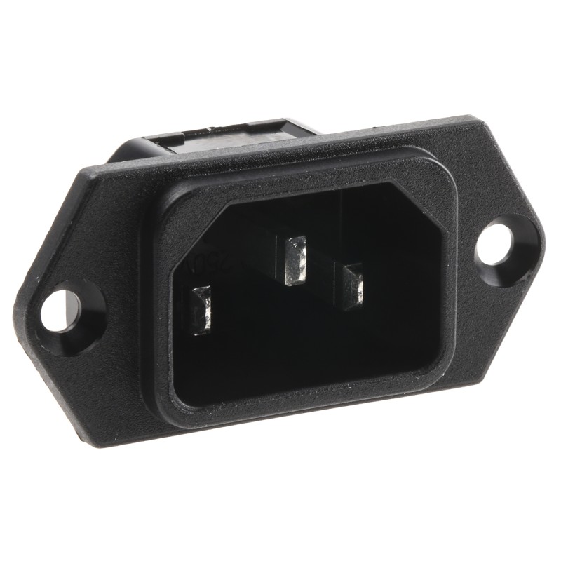 10 pcs - 6100.31 Schurter C14 Panel Mount IEC Connector Male, 15A, 250 V