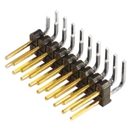 10 pcs - TSW-109-08-L-D-RA Samtec TSW Series Right Angle Through Hole Pin Header, 18 Contact(s), 2.54mm Pitch, 2 Row(s), Unshrou