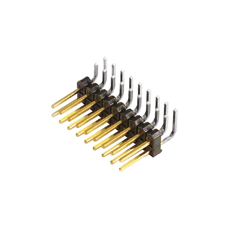 10 pcs - TSW-109-08-L-D-RA Samtec TSW Series Right Angle Through Hole Pin Header, 18 Contact(s), 2.54mm Pitch, 2 Row(s), Unshrou