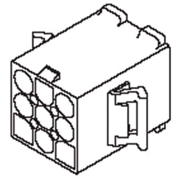 10 pcs - 61990 Molex, STANDARD .093' Male Connector Housing, 6.7mm Pitch, 6 Way, 2 Row