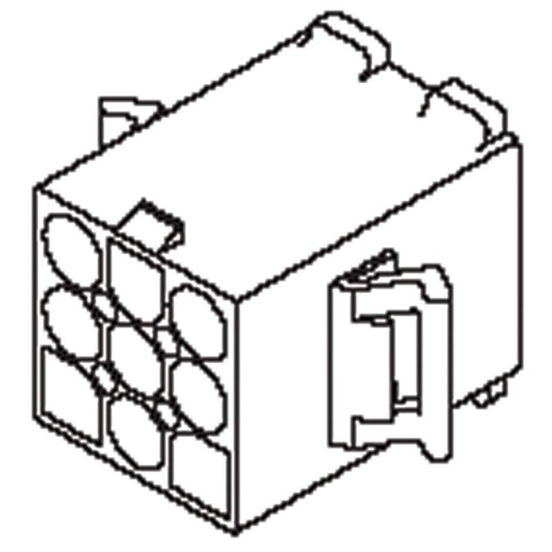 10 pcs - 61990 Molex, STANDARD .093' Male Connector Housing, 6.7mm Pitch, 6 Way, 2 Row