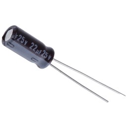 50 pcs - UPW1E220MDD Nichicon 22μF Aluminium Electrolytic Capacitor 25V dc, Radial, Through Hole - UPW1E220MDD