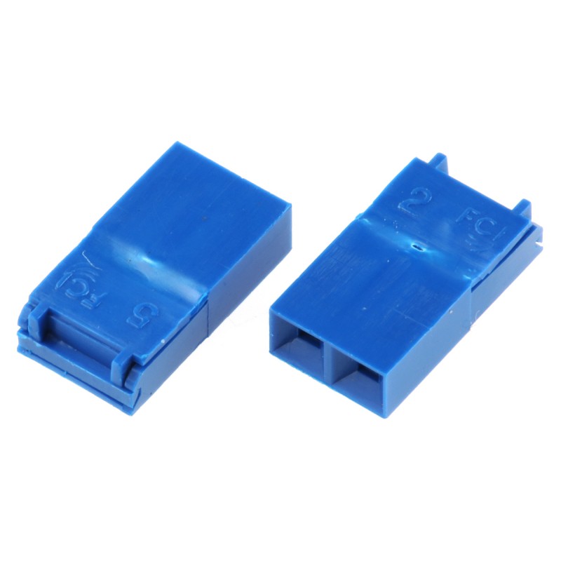 50 pcs - 65474-002LF Amphenol ICC, Mini-Jump Jumper Female Straight Blue Closed Top 2 Way 1 Row 2.54mm Pitch