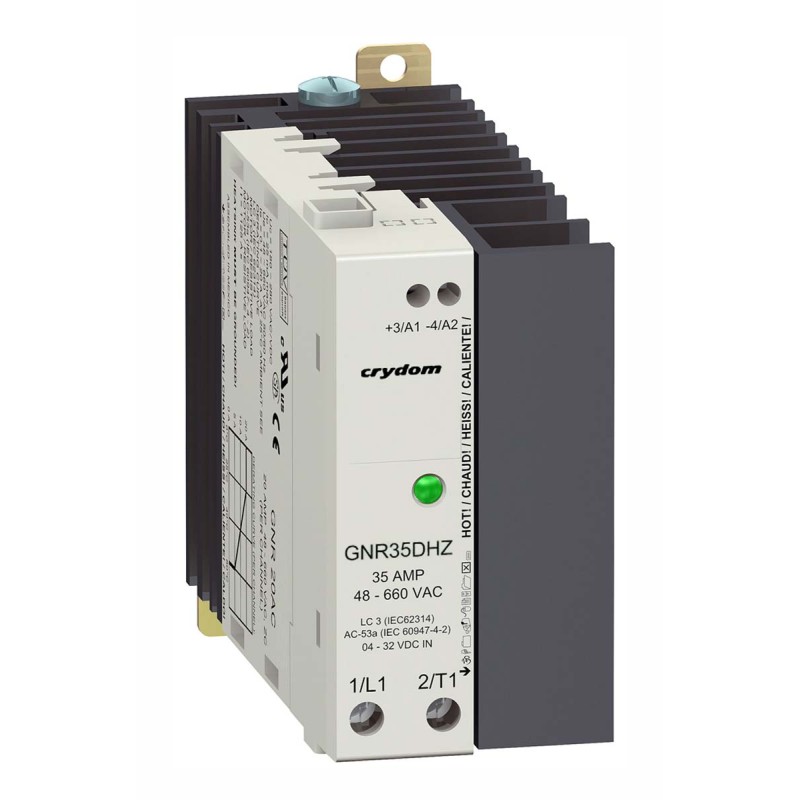 1 pcs - Sensata / Crydom GNR Series Solid State Relay, 35 A rms Load, DIN Rail Mount, 600 V rms Load, 32 V dc Control